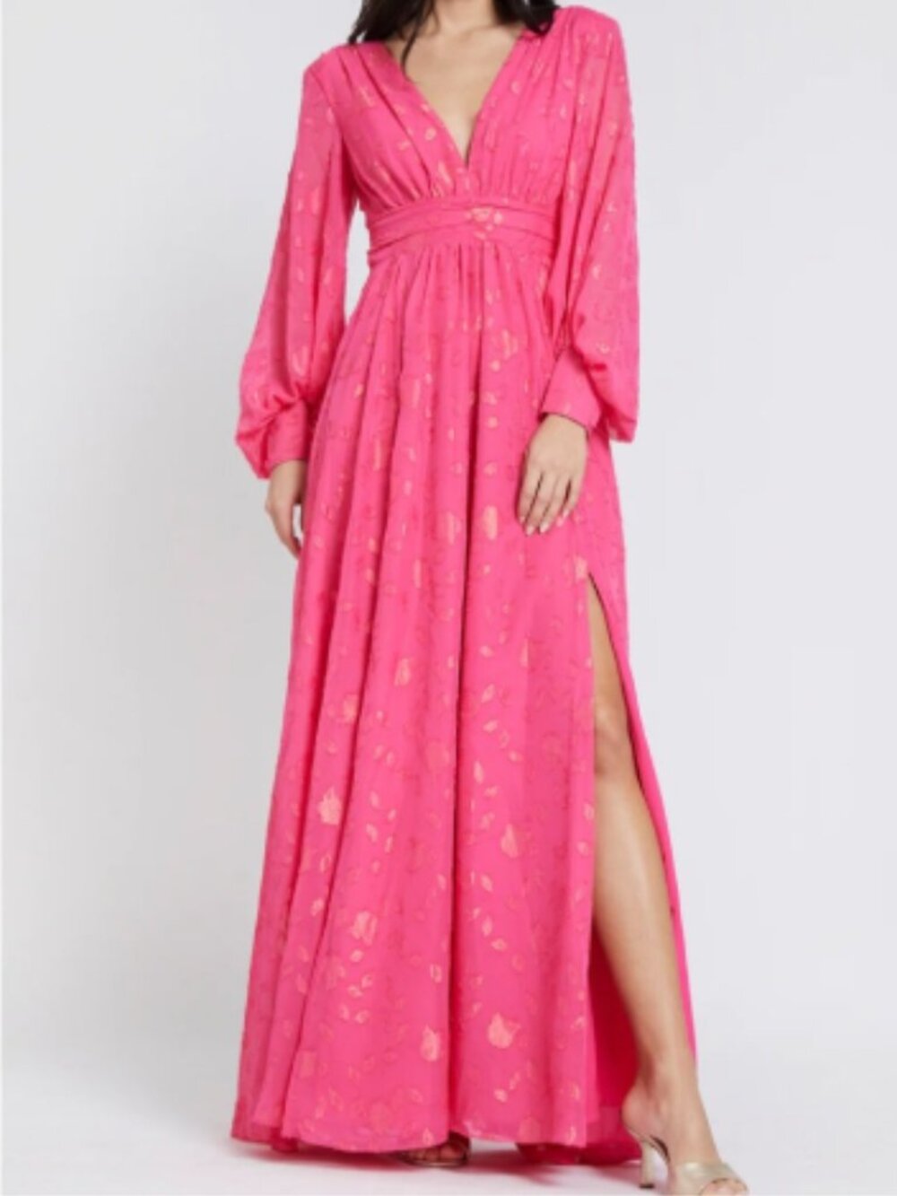 $465 One33 Social The Kathy Pink Maxi Gown Dress Burnout Size 4 NEW Feminine